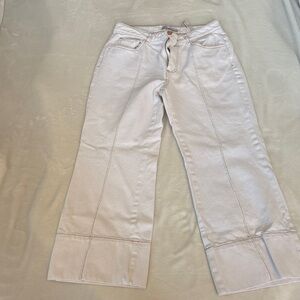 Zara Off-White High-Waisted Jeans